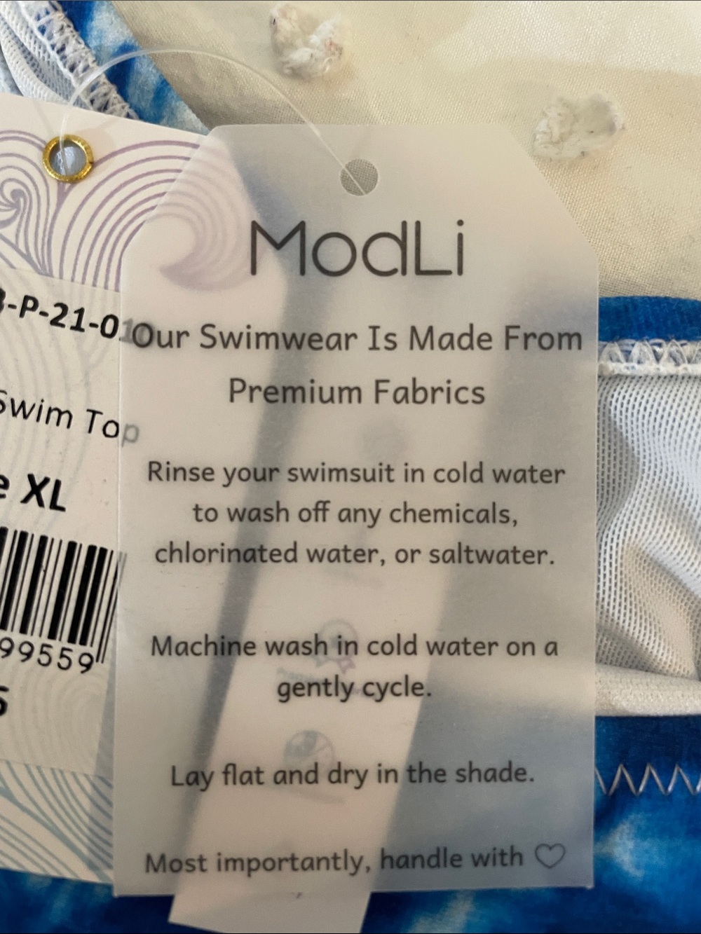 Modli Tie-Dye Blue Racerback Tankini Top - Women nwt - Picture 5 of 11